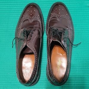 Brown Wingtip Brogue Oxfords with Lace-Up Closure
